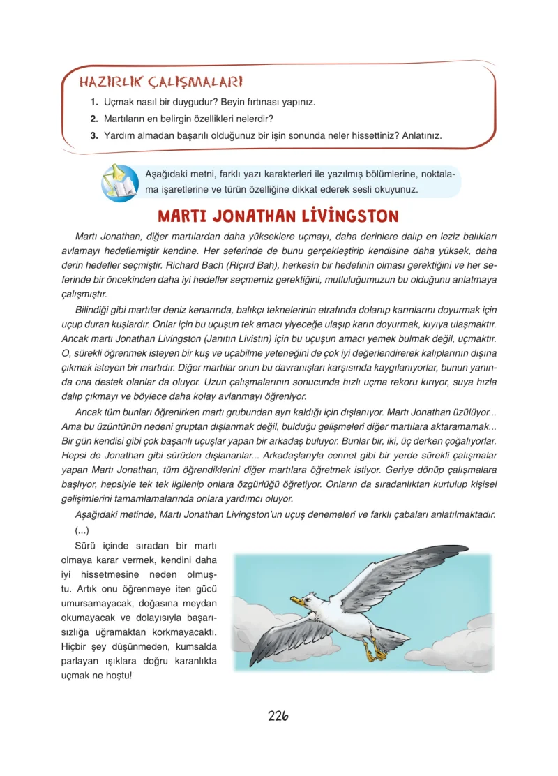 7. Sınıf Türkçe Ders Kitabı Cevapları Dörtel Yayınları Sayfa 226