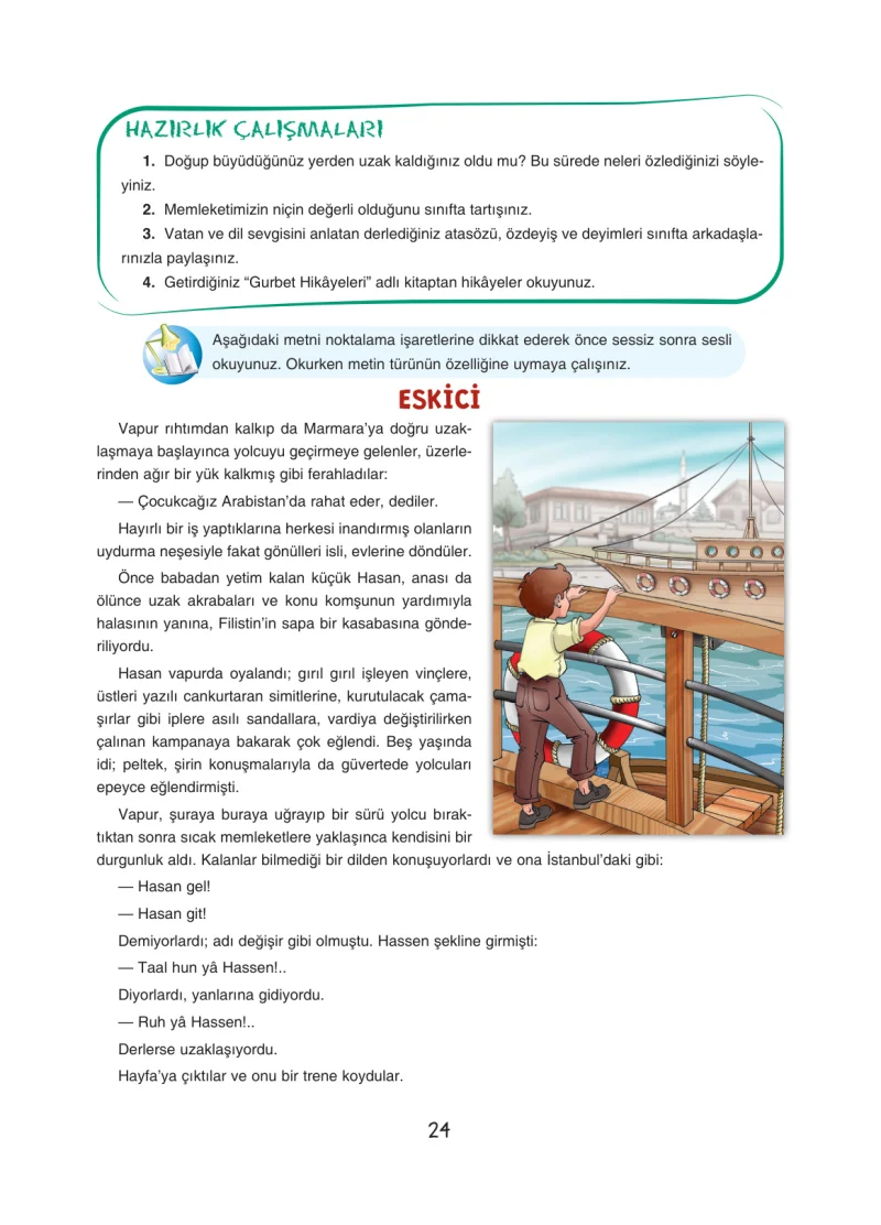 7. Sınıf Türkçe Ders Kitabı Cevapları Dörtel Yayınları Sayfa 24