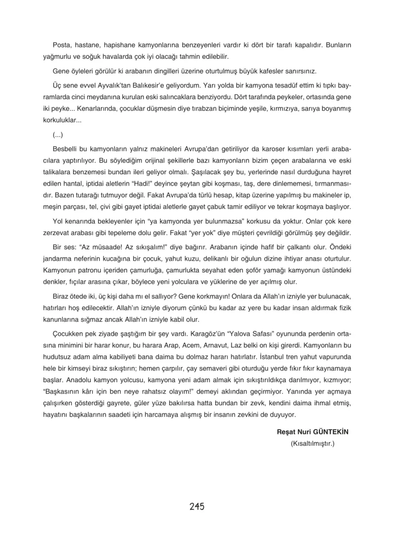 7. Sınıf Türkçe Ders Kitabı Cevapları Dörtel Yayınları Sayfa 245