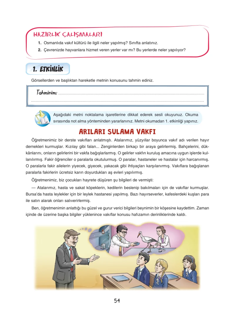 7. Sınıf Türkçe Ders Kitabı Cevapları Dörtel Yayınları Sayfa 54