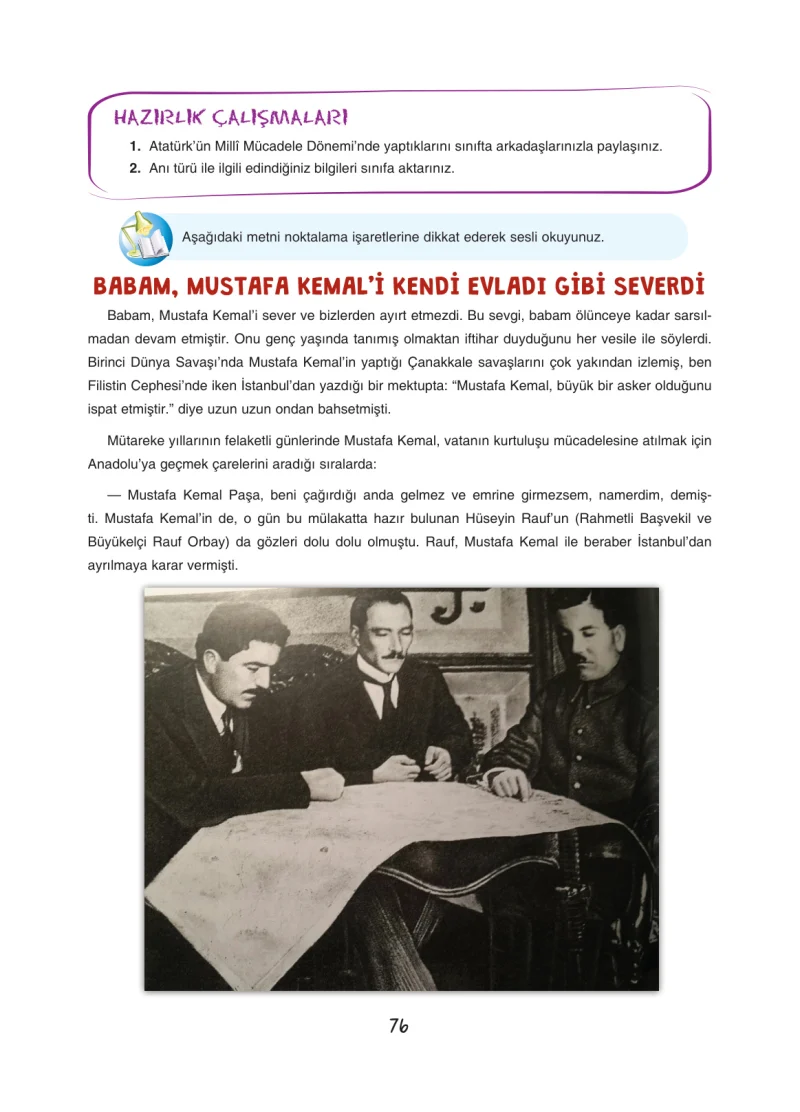 7. Sınıf Türkçe Ders Kitabı Cevapları Dörtel Yayınları Sayfa 76