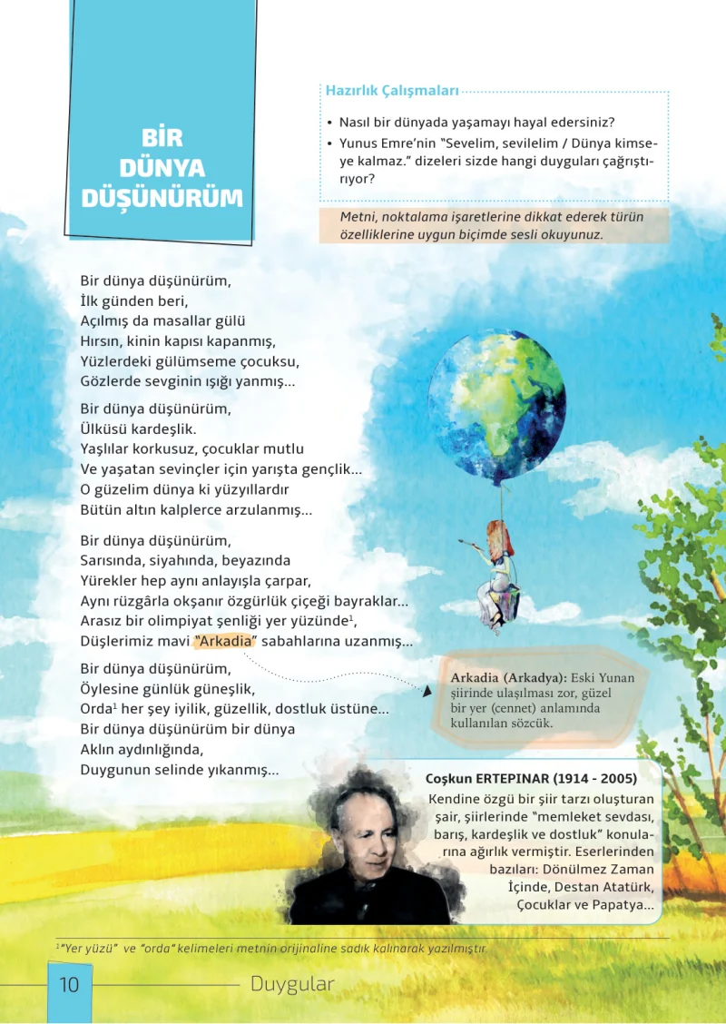 7. Sınıf Türkçe Ders Kitabı Cevapları Meb Yayınları 1. Kitap Sayfa 10