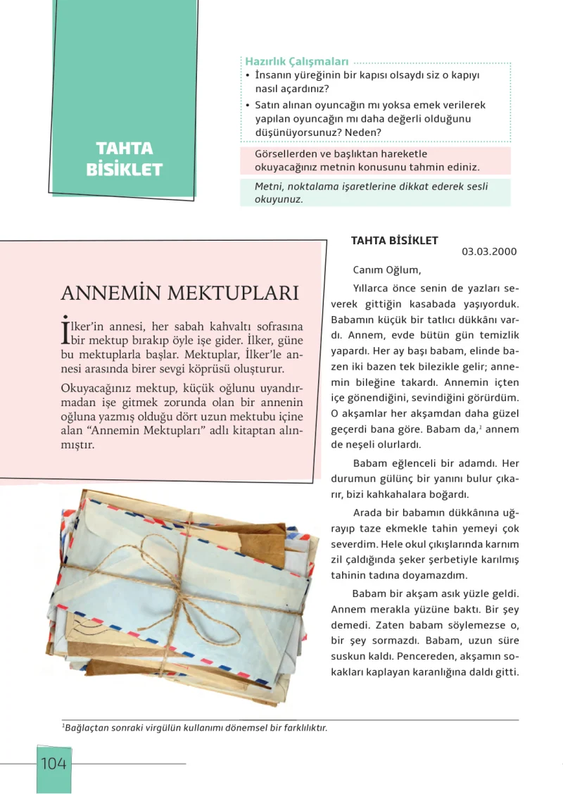 7. Sınıf Türkçe Ders Kitabı Cevapları Meb Yayınları 1. Kitap Sayfa 104