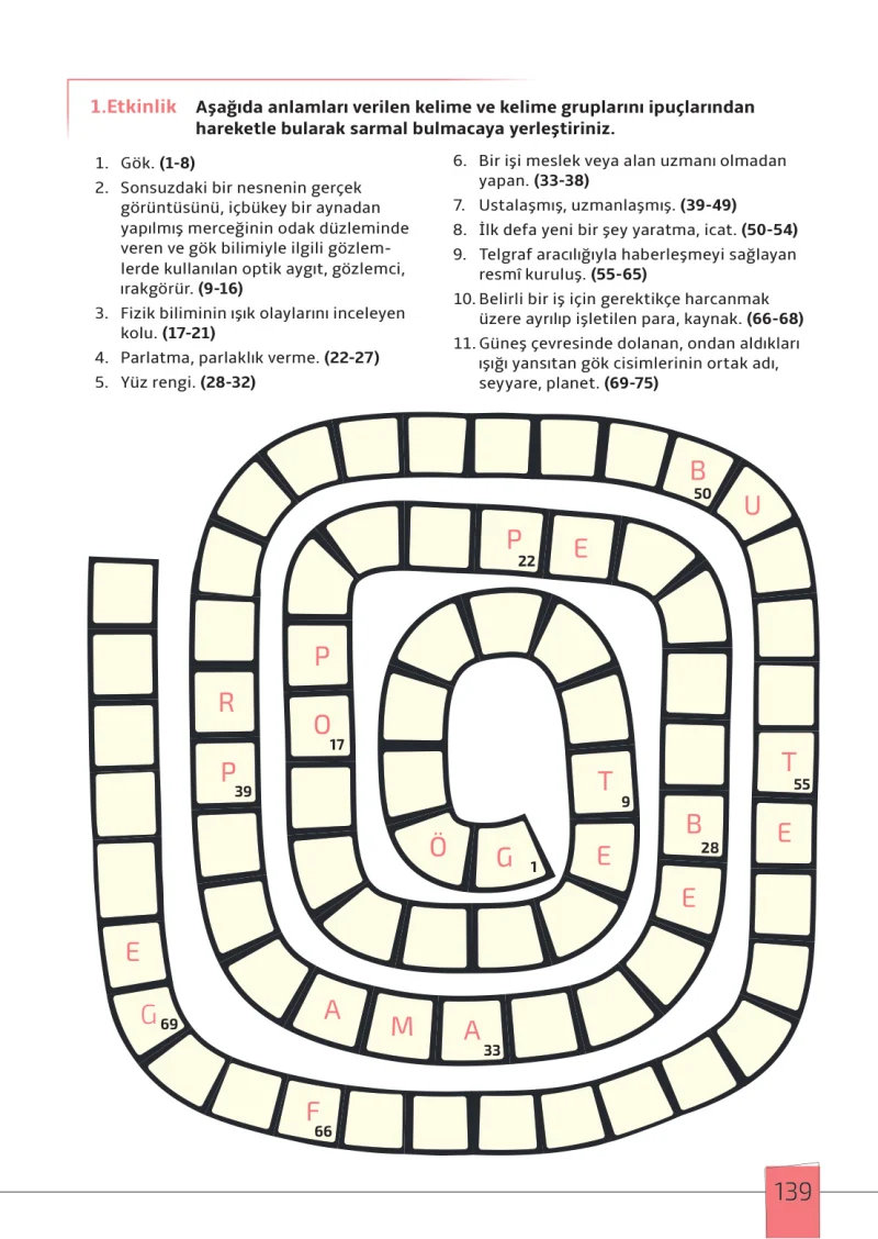 7. Sınıf Türkçe Ders Kitabı Cevapları Meb Yayınları 1. Kitap Sayfa 139