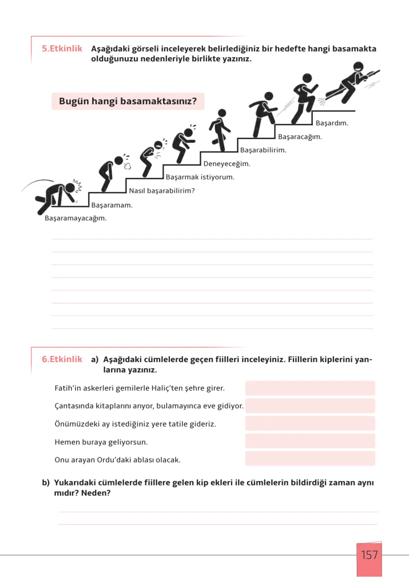 7. Sınıf Türkçe Ders Kitabı Cevapları Meb Yayınları 1. Kitap Sayfa 157