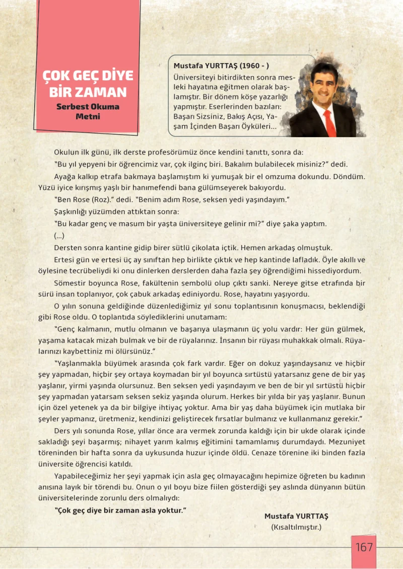 7. Sınıf Türkçe Ders Kitabı Cevapları Meb Yayınları 1. Kitap Sayfa 167