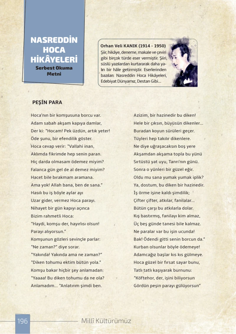 7. Sınıf Türkçe Ders Kitabı Cevapları Meb Yayınları 1. Kitap Sayfa 196