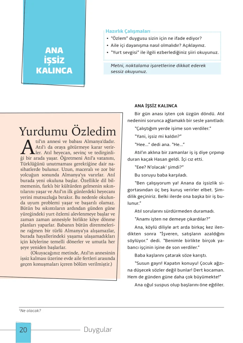 7. Sınıf Türkçe Ders Kitabı Cevapları Meb Yayınları 1. Kitap Sayfa 20