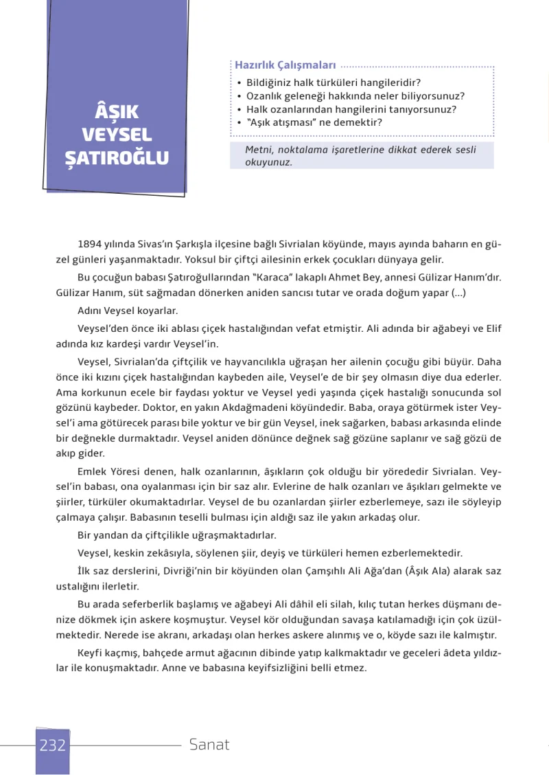 7. Sınıf Türkçe Ders Kitabı Cevapları Meb Yayınları 1. Kitap Sayfa 232
