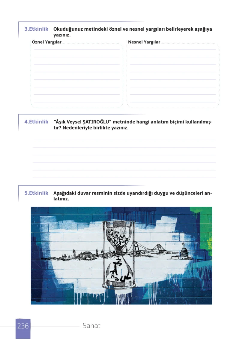 7. Sınıf Türkçe Ders Kitabı Cevapları Meb Yayınları 1. Kitap Sayfa 236