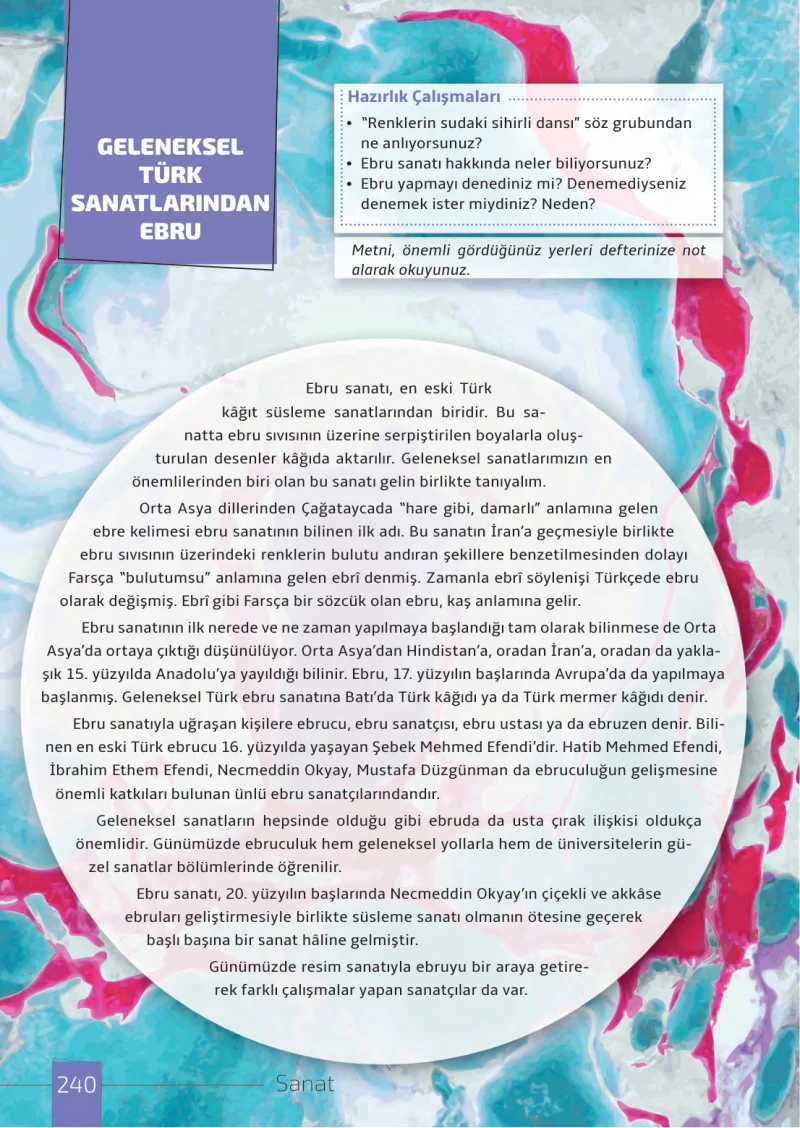 7. Sınıf Türkçe Ders Kitabı Cevapları Meb Yayınları 1. Kitap Sayfa 240