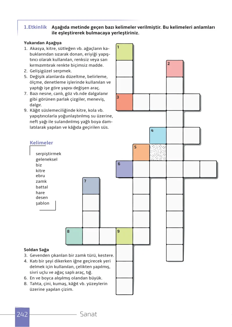 7. Sınıf Türkçe Ders Kitabı Cevapları Meb Yayınları 1. Kitap Sayfa 242