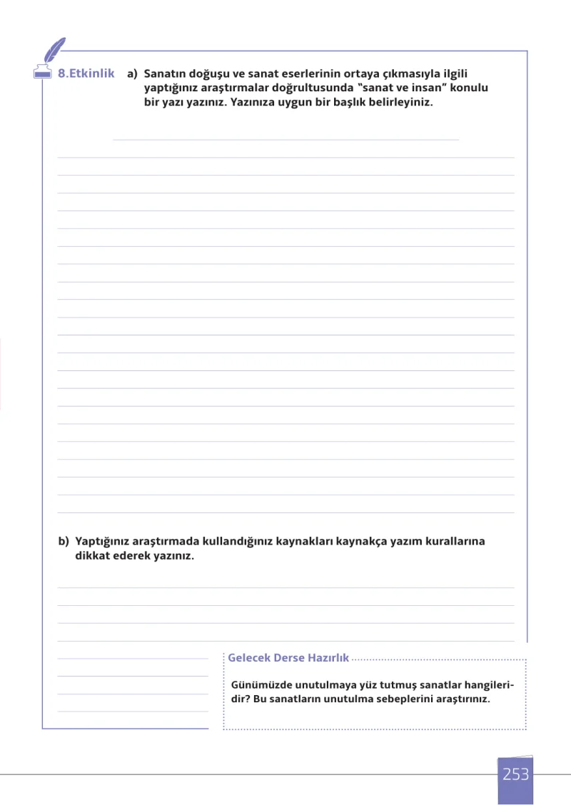 7. Sınıf Türkçe Ders Kitabı Cevapları Meb Yayınları 1. Kitap Sayfa 253