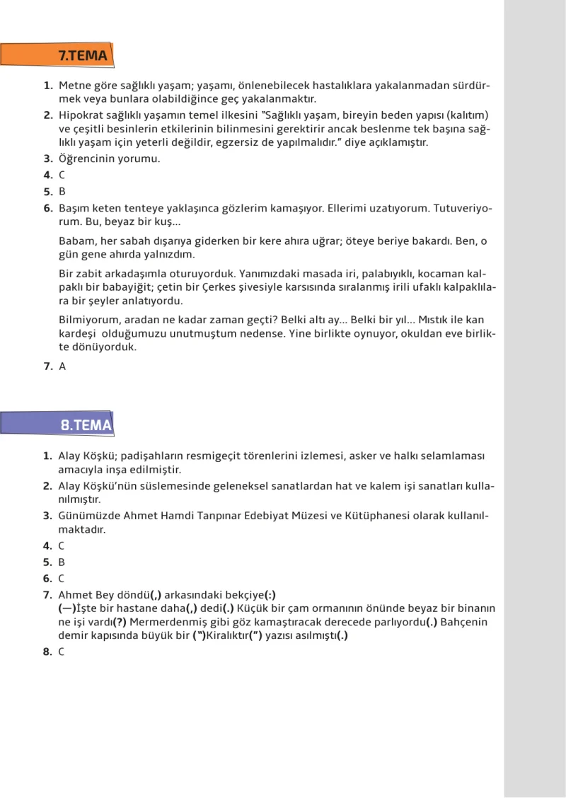 7. Sınıf Türkçe Ders Kitabı Cevapları Meb Yayınları 1. Kitap Sayfa 267
