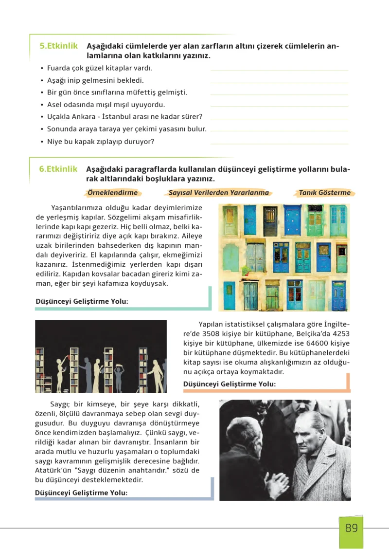 7. Sınıf Türkçe Ders Kitabı Cevapları Meb Yayınları 1. Kitap Sayfa 89