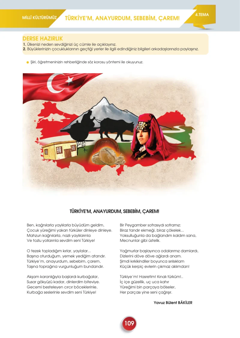 7. Sınıf Türkçe Ders Kitabı Cevapları Meb Yayınları 2. Kitap Sayfa 109