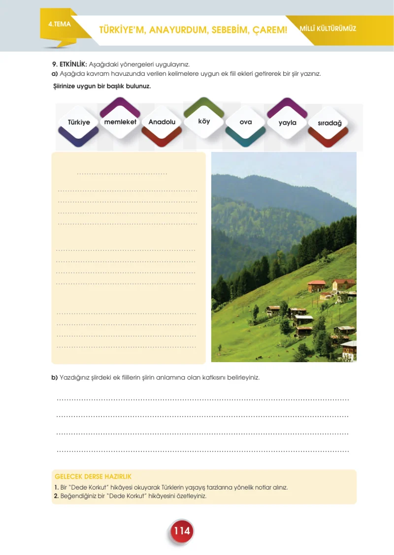 7. Sınıf Türkçe Ders Kitabı Cevapları Meb Yayınları 2. Kitap Sayfa 114