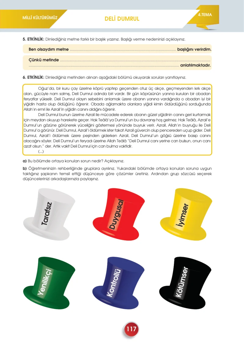 7. Sınıf Türkçe Ders Kitabı Cevapları Meb Yayınları 2. Kitap Sayfa 117