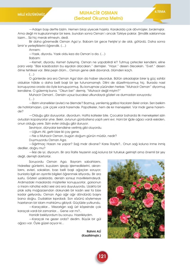 7. Sınıf Türkçe Ders Kitabı Cevapları Meb Yayınları 2. Kitap Sayfa 121