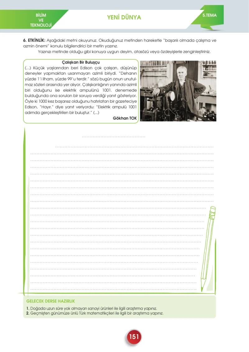 7. Sınıf Türkçe Ders Kitabı Cevapları Meb Yayınları 2. Kitap Sayfa 151