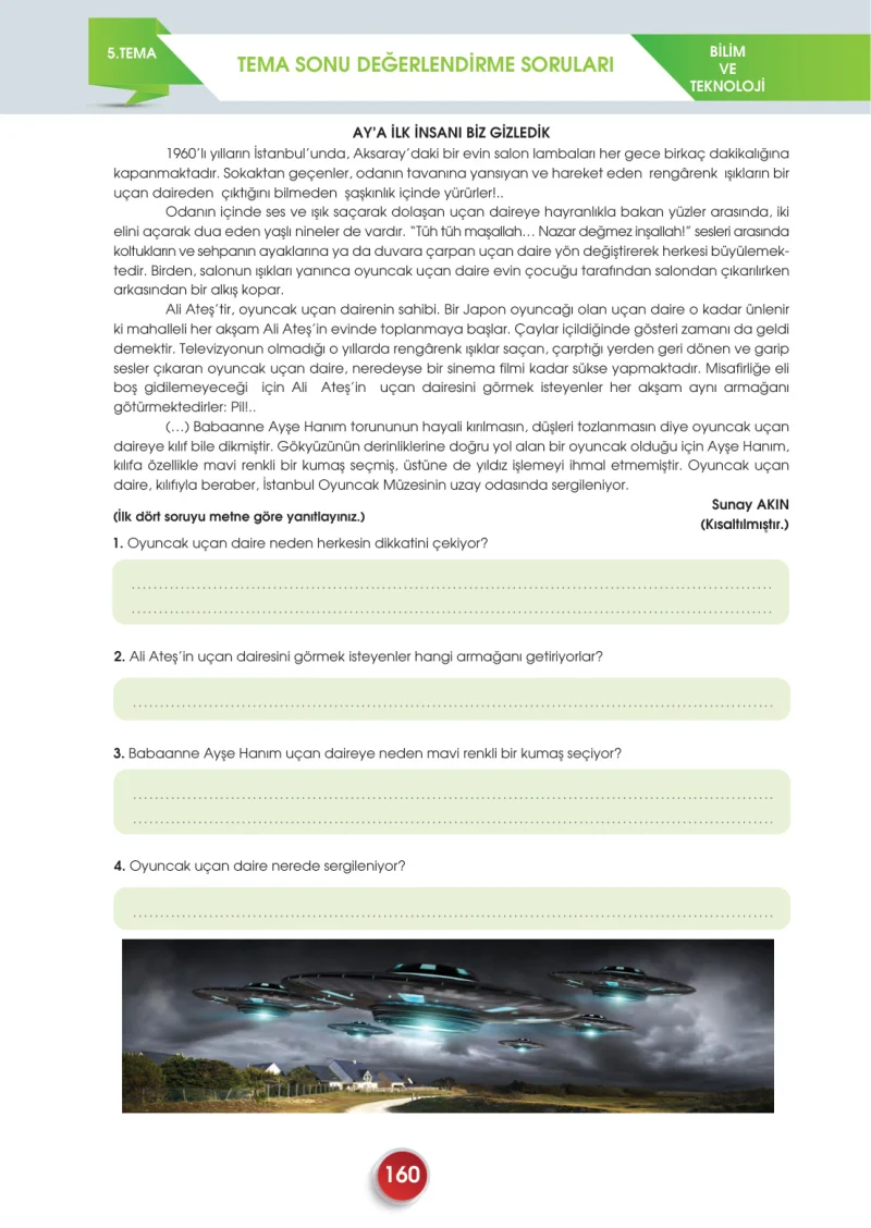 7. Sınıf Türkçe Ders Kitabı Cevapları Meb Yayınları 2. Kitap Sayfa 160