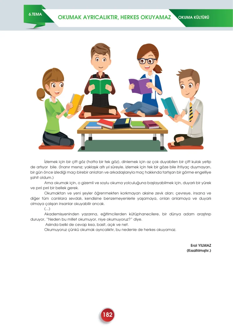 7. Sınıf Türkçe Ders Kitabı Cevapları Meb Yayınları 2. Kitap Sayfa 182