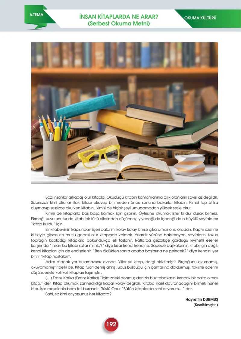 7. Sınıf Türkçe Ders Kitabı Cevapları Meb Yayınları 2. Kitap Sayfa 192