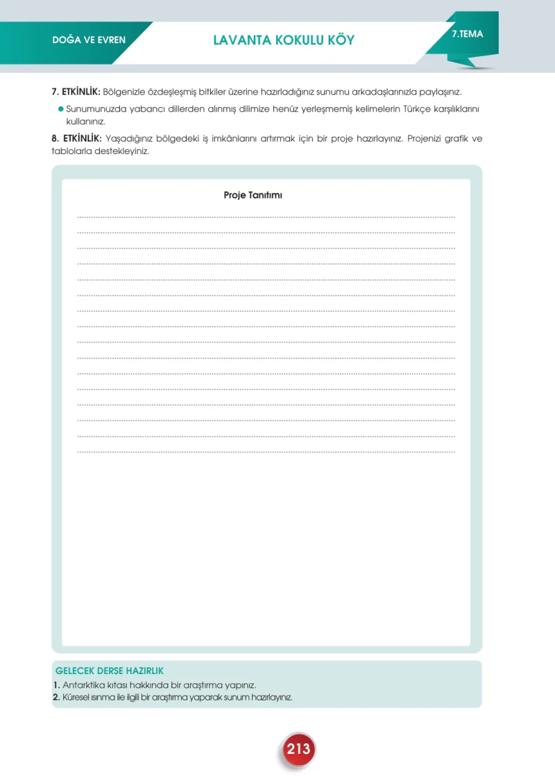 7. Sınıf Türkçe Ders Kitabı Cevapları Meb Yayınları 2. Kitap Sayfa 213