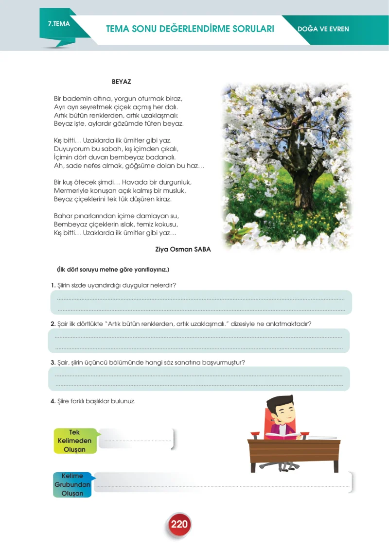 7. Sınıf Türkçe Ders Kitabı Cevapları Meb Yayınları 2. Kitap Sayfa 220