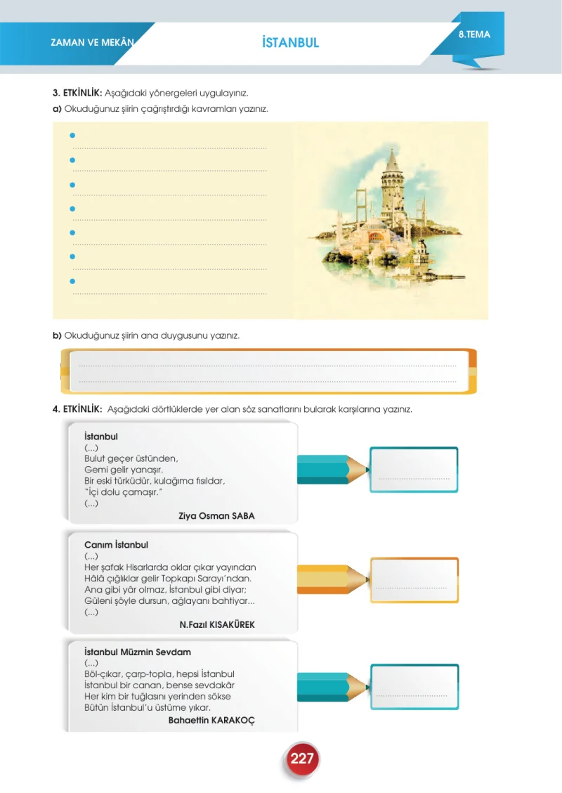 7. Sınıf Türkçe Ders Kitabı Cevapları Meb Yayınları 2. Kitap Sayfa 227