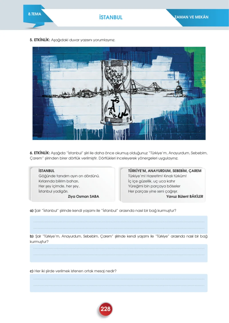 7. Sınıf Türkçe Ders Kitabı Cevapları Meb Yayınları 2. Kitap Sayfa 228