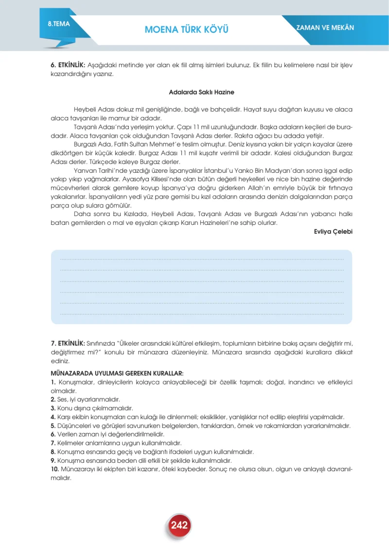 7. Sınıf Türkçe Ders Kitabı Cevapları Meb Yayınları 2. Kitap Sayfa 242