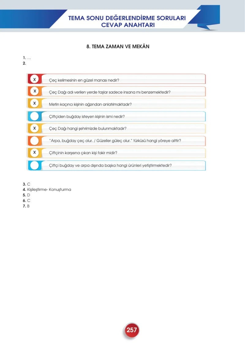 7. Sınıf Türkçe Ders Kitabı Cevapları Meb Yayınları 2. Kitap Sayfa 257