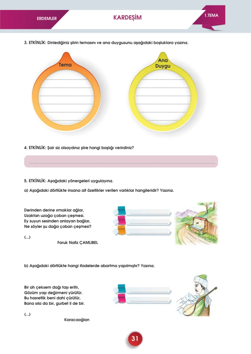7. Sınıf Türkçe Ders Kitabı Cevapları Meb Yayınları 2. Kitap Sayfa 31