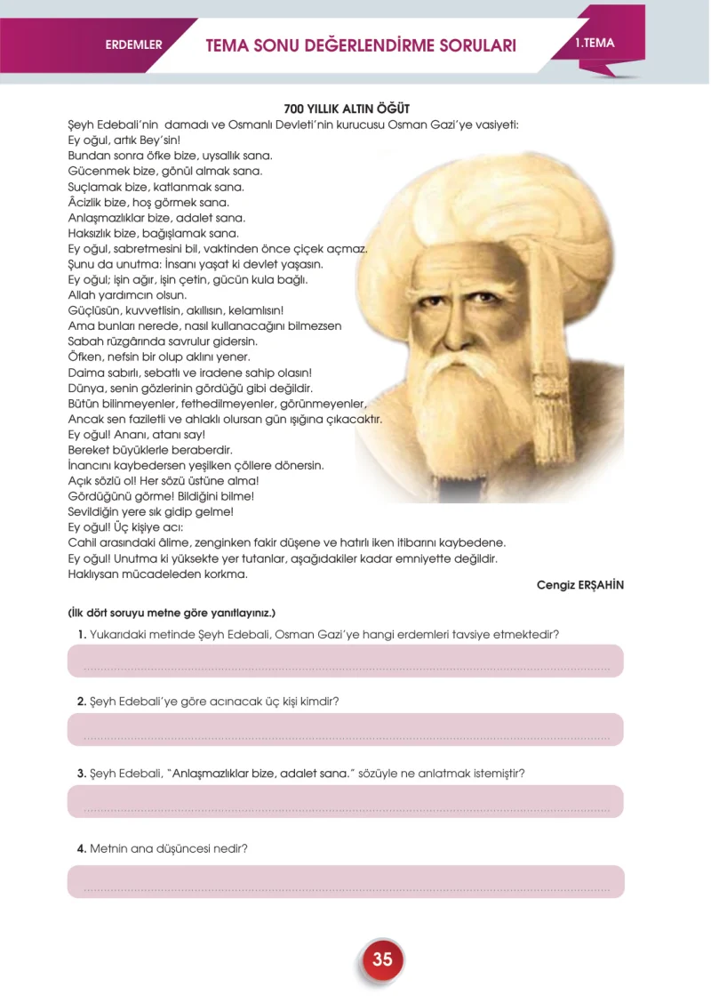7. Sınıf Türkçe Ders Kitabı Cevapları Meb Yayınları 2. Kitap Sayfa 35