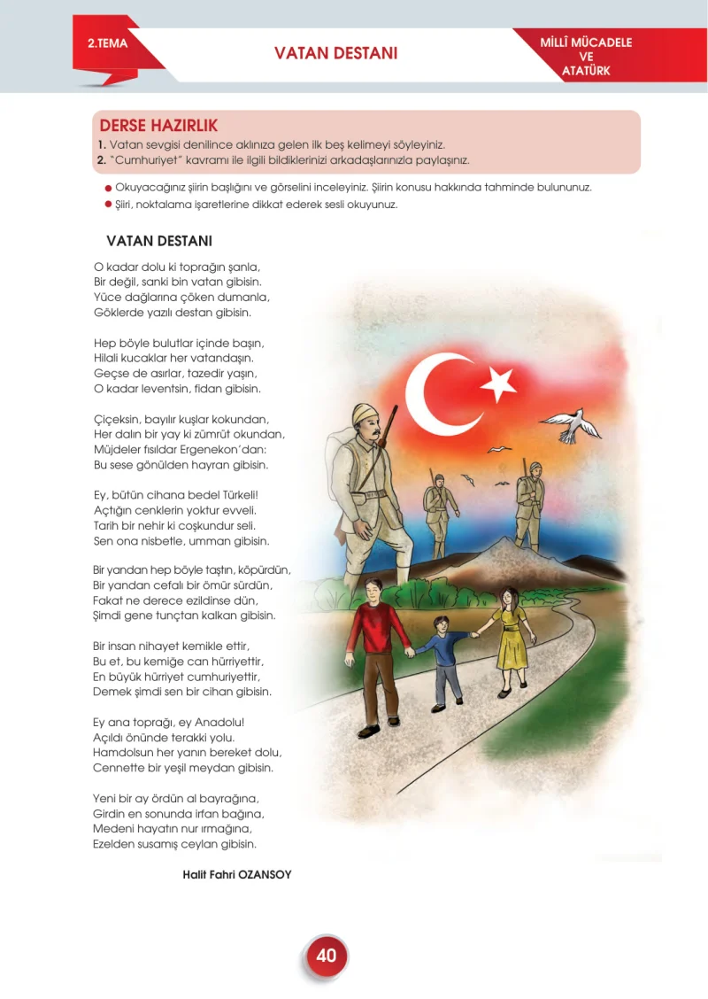 7. Sınıf Türkçe Ders Kitabı Cevapları Meb Yayınları 2. Kitap Sayfa 40
