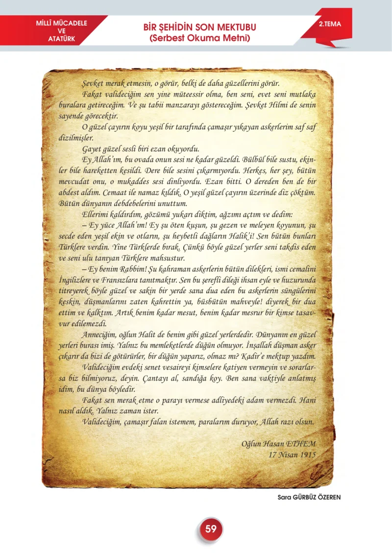 7. Sınıf Türkçe Ders Kitabı Cevapları Meb Yayınları 2. Kitap Sayfa 59