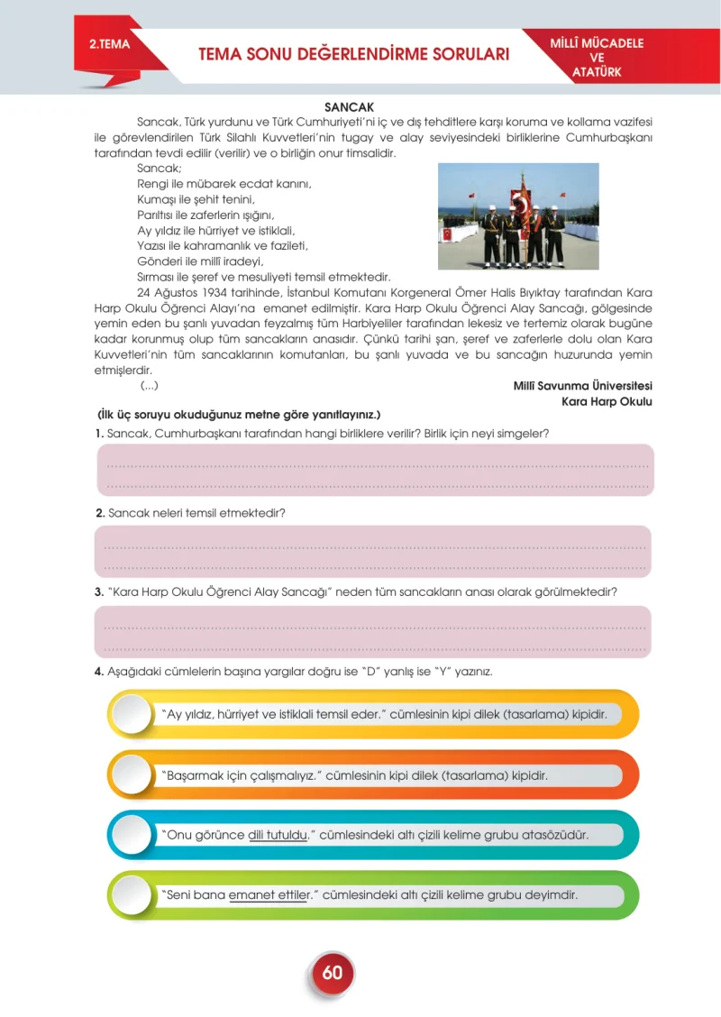 7. Sınıf Türkçe Ders Kitabı Cevapları Meb Yayınları 2. Kitap Sayfa 60