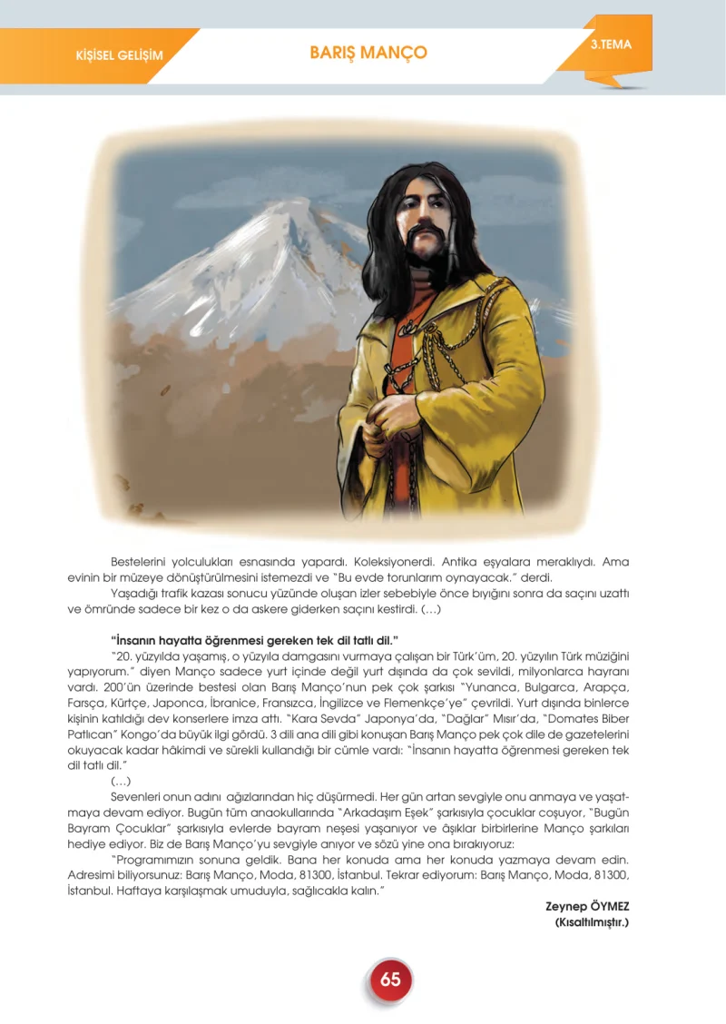 7. Sınıf Türkçe Ders Kitabı Cevapları Meb Yayınları 2. Kitap Sayfa 65