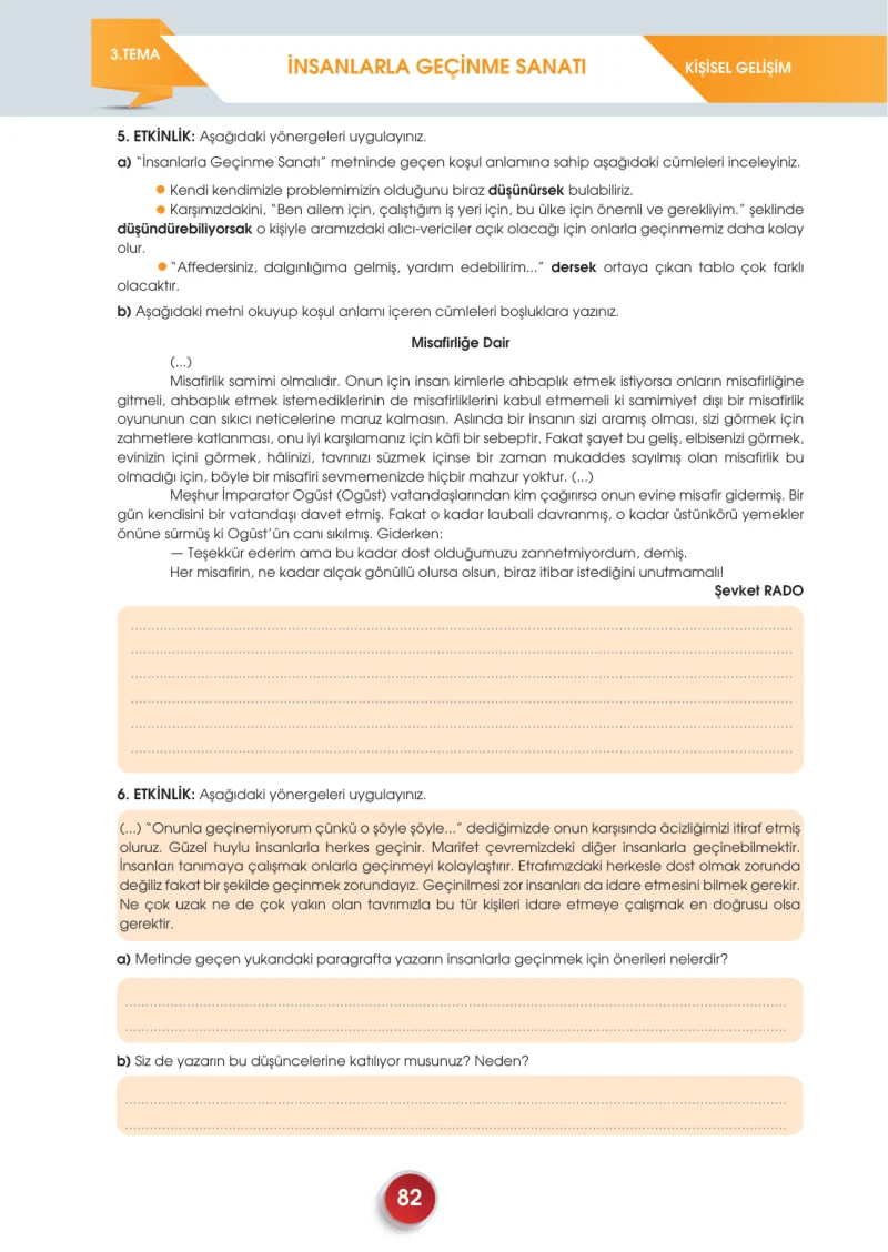 7. Sınıf Türkçe Ders Kitabı Cevapları Meb Yayınları 2. Kitap Sayfa 82