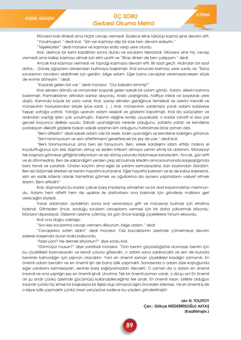 7. Sınıf Türkçe Ders Kitabı Cevapları Meb Yayınları 2. Kitap Sayfa 89