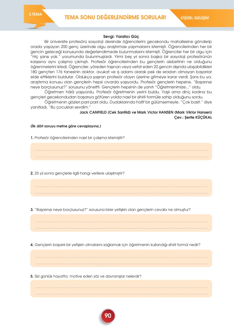 7. Sınıf Türkçe Ders Kitabı Cevapları Meb Yayınları 2. Kitap Sayfa 90