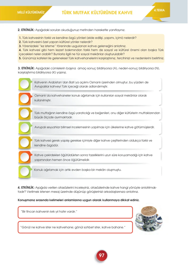 7. Sınıf Türkçe Ders Kitabı Cevapları Meb Yayınları 2. Kitap Sayfa 97