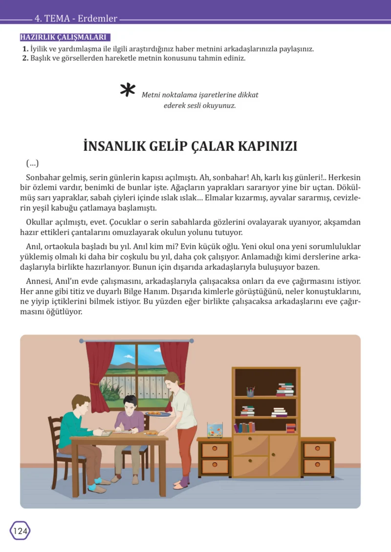 7. Sınıf Türkçe Ders Kitabı Cevapları Meb Yayınları Sayfa 124
