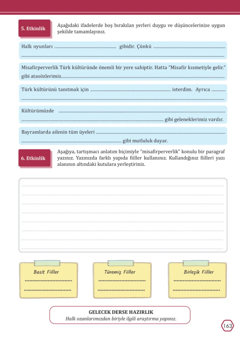7. Sınıf Türkçe Ders Kitabı Cevapları Meb Yayınları Sayfa 163