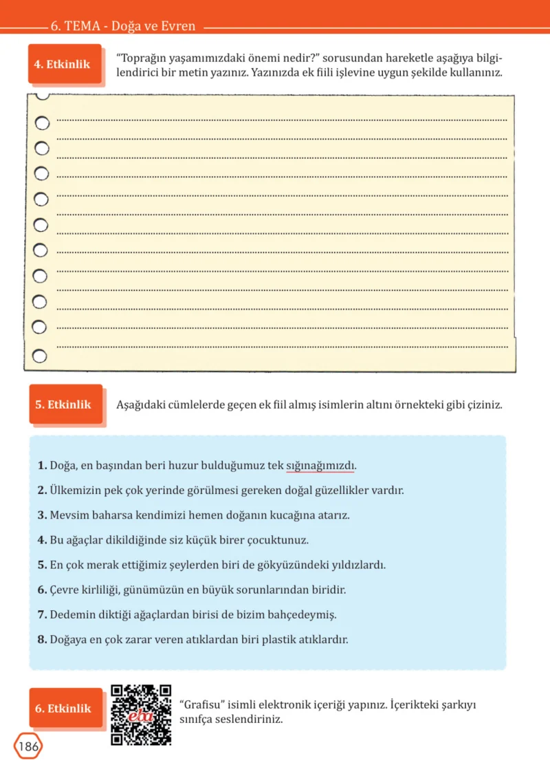 7. Sınıf Türkçe Ders Kitabı Cevapları Meb Yayınları Sayfa 186