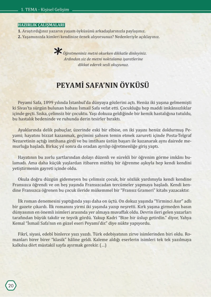 7. Sınıf Türkçe Ders Kitabı Cevapları Meb Yayınları Sayfa 20