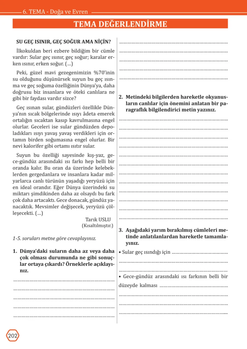 7. Sınıf Türkçe Ders Kitabı Cevapları Meb Yayınları Sayfa 202