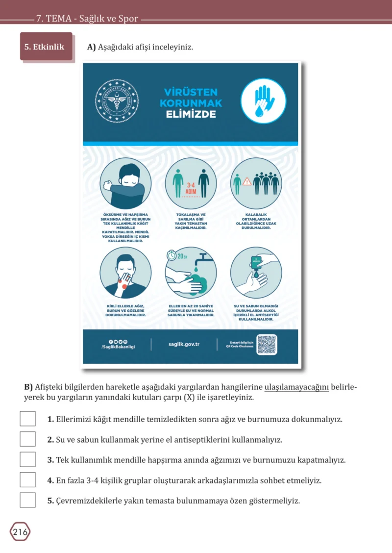 7. Sınıf Türkçe Ders Kitabı Cevapları Meb Yayınları Sayfa 216