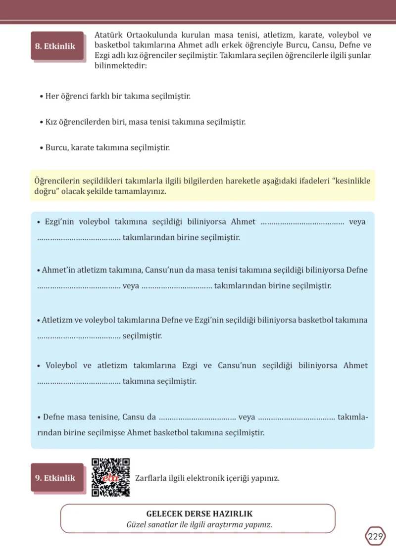 7. Sınıf Türkçe Ders Kitabı Cevapları Meb Yayınları Sayfa 229